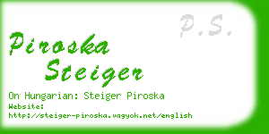 piroska steiger business card